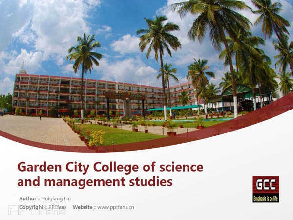 Garden City College of science and management studies powerpoint template download | 班加罗尔大学花园城市学院PPT模板下载_幻灯片预览图1