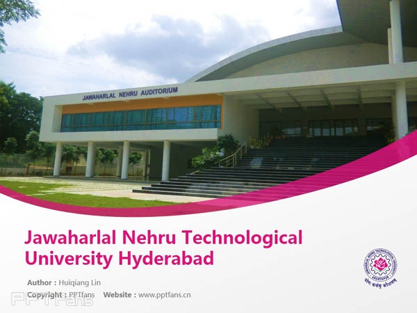 Jawaharlal Nehru Technological University Hyderabad powerpoint template download | 尼赫魯科技大學PPT模板下載_幻燈片預覽圖1