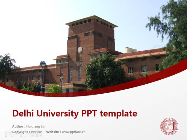 Delhi University powerpoint template download | 德里大学PPT模板下载_幻灯片预览图1
