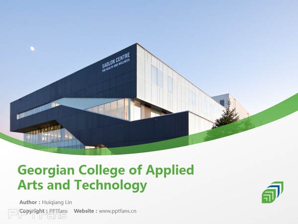 Georgian College of Applied Arts and Technology powerpoint template download | 喬治亞學院PPT模板下載_幻燈片預覽圖1