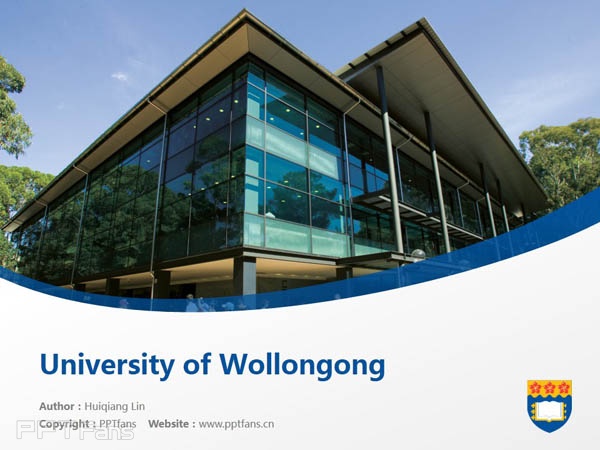 University of Wollongong powerpoint template download | 臥龍崗大學PPT模板下載_幻燈片預覽圖1