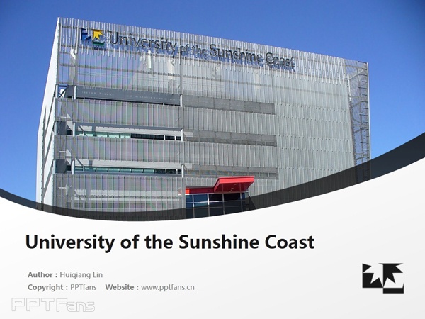 University of the Sunshine Coast powerpoint template download | 陽光海岸大學PPT模板下載_幻燈片預覽圖1