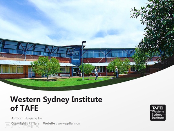 Western Sydney Institute of TAFE powerpoint template download | 新南威爾士西悉尼技術與繼續教育學院PPT模板下載_幻燈片預覽圖1