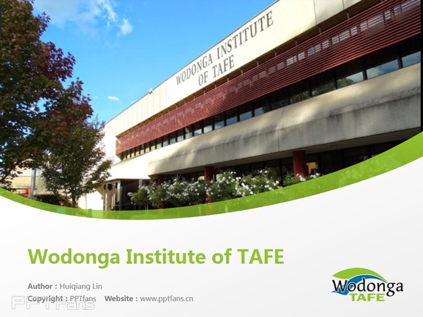 Wodonga Institute of TAFE powerpoint template download | 沃東加技術與繼續教育學院PPT模板下載_幻燈片預覽圖1
