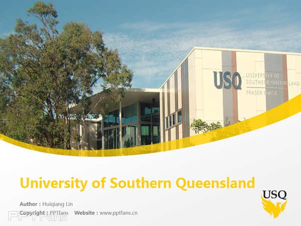 University of Southern Queensland powerpoint template download | 南昆士蘭大學PPT模板下載_幻燈片預覽圖1