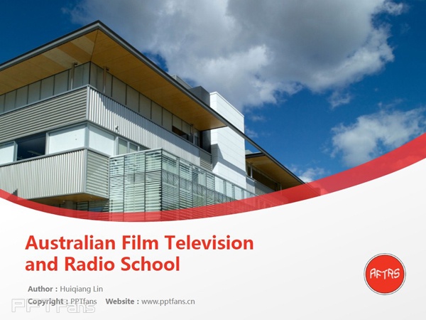 Australian Film Television and Radio School powerpoint template download | 澳洲广播电视电影学校PPT模板下载_幻灯片预览图1