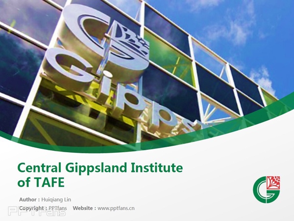 Central Gippsland Institute of TAFE powerpoint template download | 中吉普斯蘭理工學院PPT模板下載_幻燈片預覽圖1