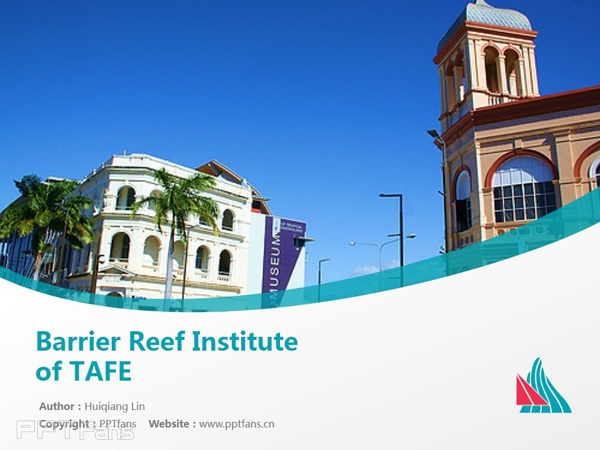 Barrier Reef Institute of TAFE powerpoint template download | 昆士蘭北部技術與繼續教育PPT模板下載_幻燈片預覽圖1