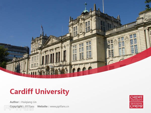 Cardiff University powerpoint template download | 卡迪夫大學PPT模板下載_幻燈片預覽圖1