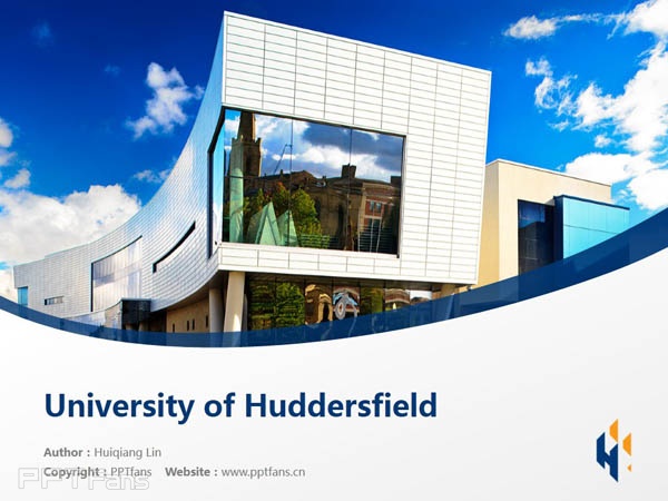 University of Huddersfield powerpoint template download | 哈德斯菲爾德大學(xué)PPT模板下載_幻燈片預(yù)覽圖1