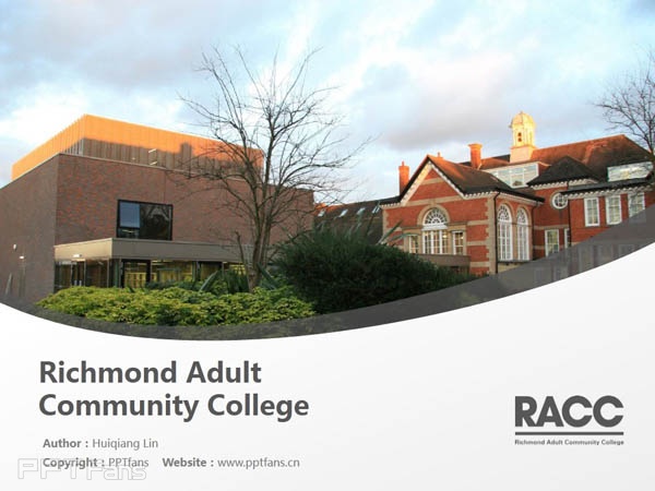 Richmond Adult Community College powerpoint template download | 里士滿成人社區學院PPT模板下載_幻燈片預覽圖1