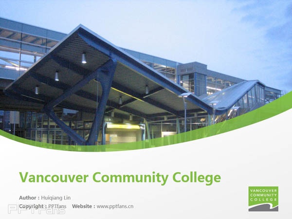 Vancouver Community College powerpoint template download | 溫哥華社區學院PPT模板下載_幻燈片預覽圖1
