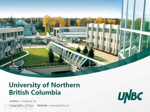 University of Northern British Columbia powerpoint template download | 北英屬哥倫比亞大學PPT模板下載_幻燈片預覽圖1