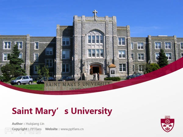 Saint Mary’s University powerpoint template download | 圣玛丽大学PPT模板下载_幻灯片预览图1
