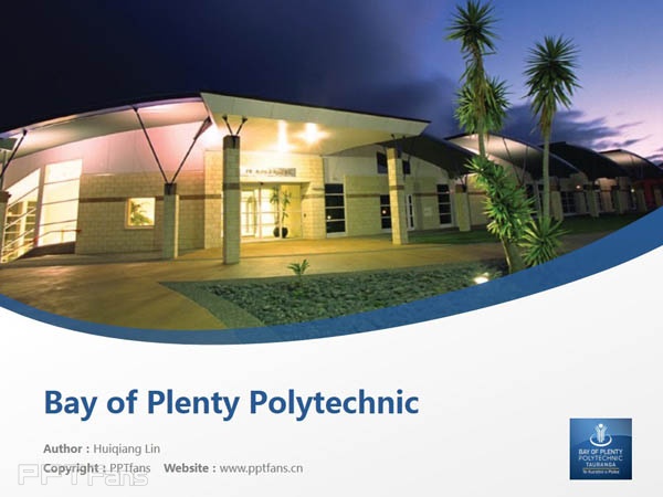 Bay of Plenty Polytechnic powerpoint template download | 豐盛灣理工學院PPT模板下載_幻燈片預覽圖1