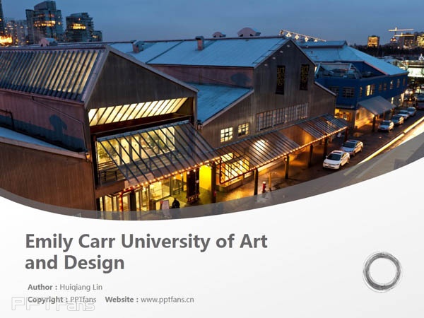 Emily Carr University of Art and Design powerpoint template download | 艾米丽卡尔艺术与设计大学PPT模板下载_幻灯片预览图1