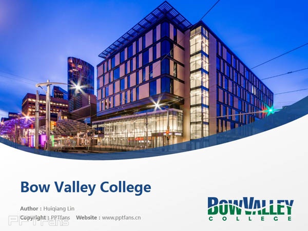 Bow Valley College powerpoint template download | 博瓦立学院PPT模板下载_幻灯片预览图1