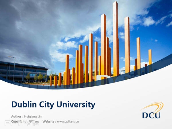 Dublin City University powerpoint template download | 都柏林城市大学PPT模板下载_幻灯片预览图1