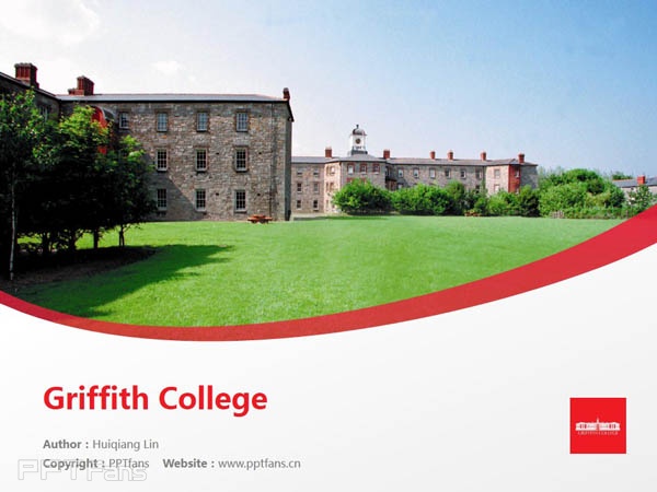 Griffith College powerpoint template download | 都柏林格里菲斯學院PPT模板下載_幻燈片預覽圖1
