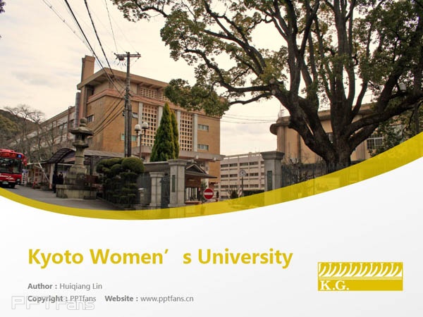 Kyoto Women’s University powerpoint template download | 京都女子大學PPT模板下載_幻燈片預覽圖1