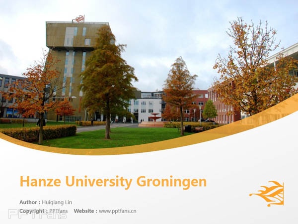 Hanze University Groningen powerpoint template download | 格羅寧根漢斯大學PPT模板下載_幻燈片預覽圖1