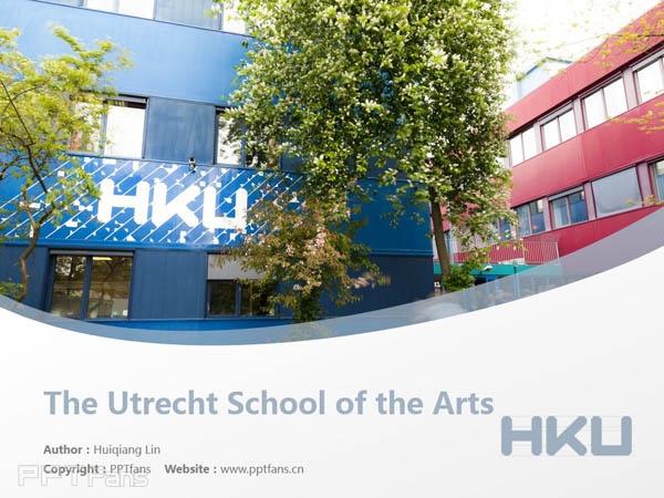 The Utrecht School of the Arts powerpoint template download | 烏得勒支藝術學院PPT模板下載_幻燈片預覽圖1