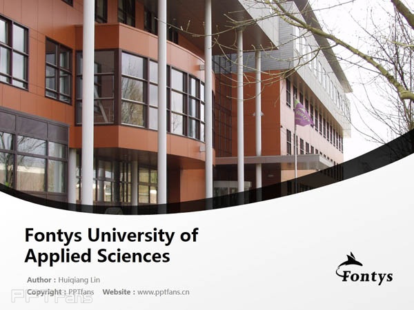 Fontys University of Applied Sciences powerpoint template download | 方堤斯應用科學大學PPT模板下載_幻燈片預覽圖1