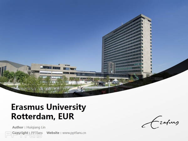Erasmus University Rotterdam, EUR powerpoint template download | 鹿特丹伊拉斯谟大学PPT模板下载_幻灯片预览图1