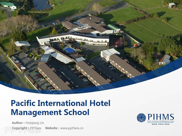 Pacific International Hotel Management School powerpoint template download | 太平洋国际酒店管理学院PPT模板下载_幻灯片预览图1
