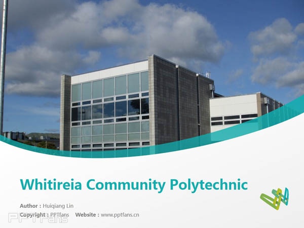 Whitireia Community Polytechnic powerpoint template download | 新西兰维特利亚学院PPT模板下载_幻灯片预览图1