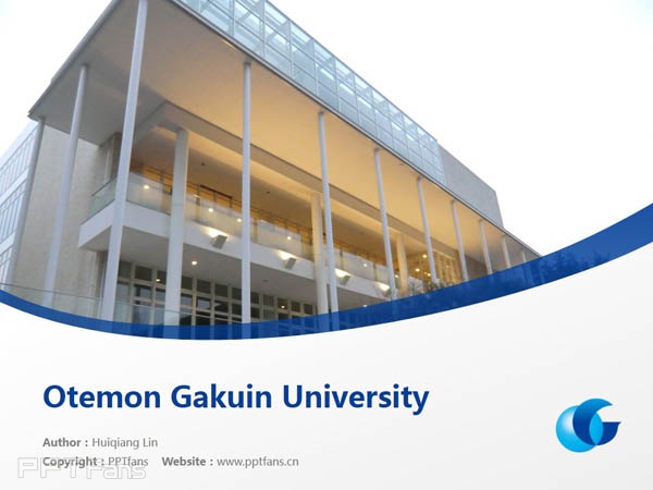 Otemon Gakuin University powerpoint template download | 追手門學院大學PPT模板下載_幻燈片預覽圖1