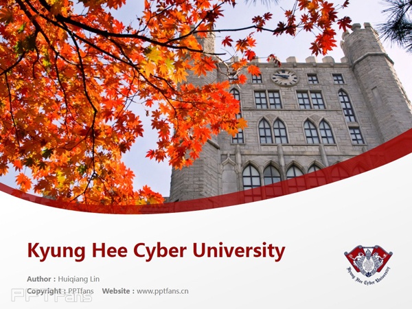 Kyungb Hee Cyber University powerpoint template download | 慶熙網絡大學PPT模板下載_幻燈片預覽圖1