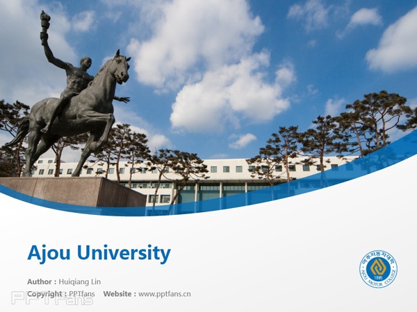 Ajou University powerpoint template download | 亞洲大學PPT模板下載_幻燈片預覽圖1