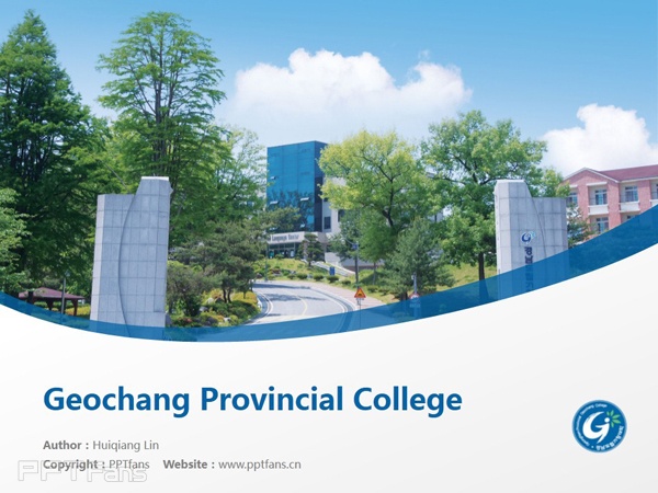 Geochang Provincial College powerpoint template download | 庆南道立居昌大学PPT模板下载_幻灯片预览图1