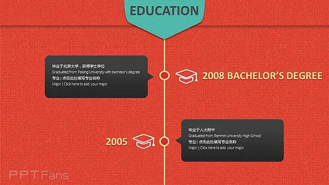 橙色扁平化个人简历PPT模板_预览图4