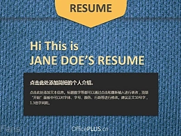 布纹背景个人简历PPT模板下载