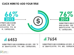 一组带数字说明的PPT环形图模板