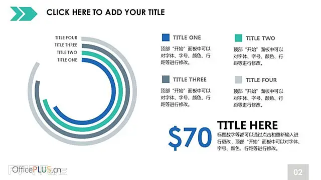 4组多彩个性环形图PPT模板下载_预览图2