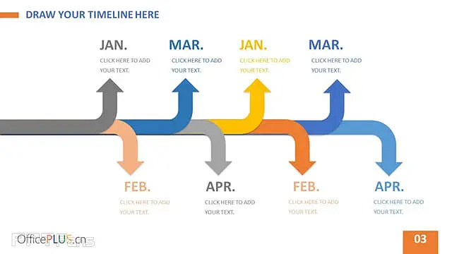 3套大氣帶彎曲箭頭的時間軸PPT模板_預(yù)覽圖3