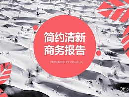 粉色树叶业务总结报告ppt模板