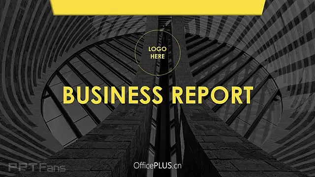 红黄绿建筑风格商业汇报ppt模板_预览图1