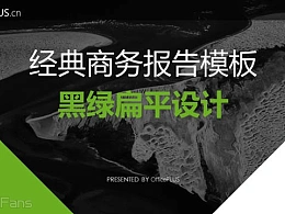 黑绿扁平设计，经典商务报告模板