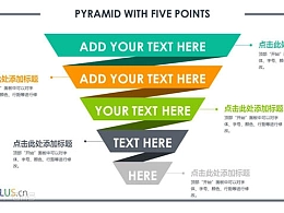 漏斗形彩带PPT模板