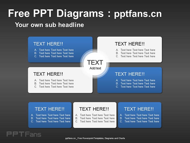4部分总分关系PPT模板_预览图2