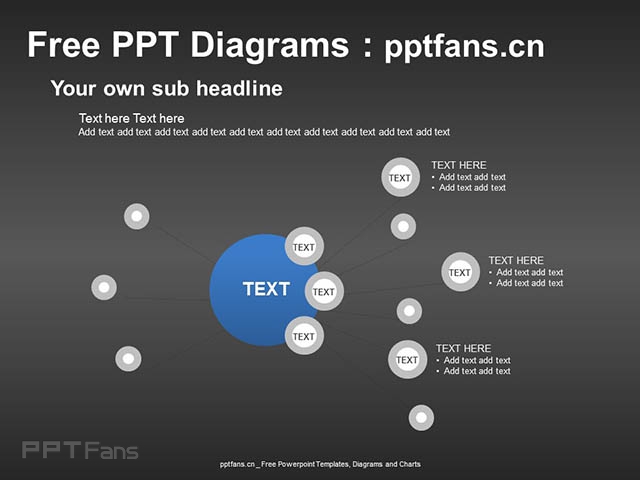 总分关系点状发散PPT模板_预览图2