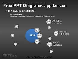总分关系点状发散PPT模板
