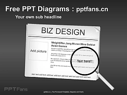 新闻焦点图放大镜PPT模板