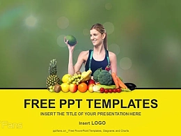 营养饮食 水果 PPT模板下载