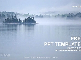 湖边美景PPT