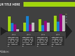 3组类似鱼骨图的折线图PPT模板